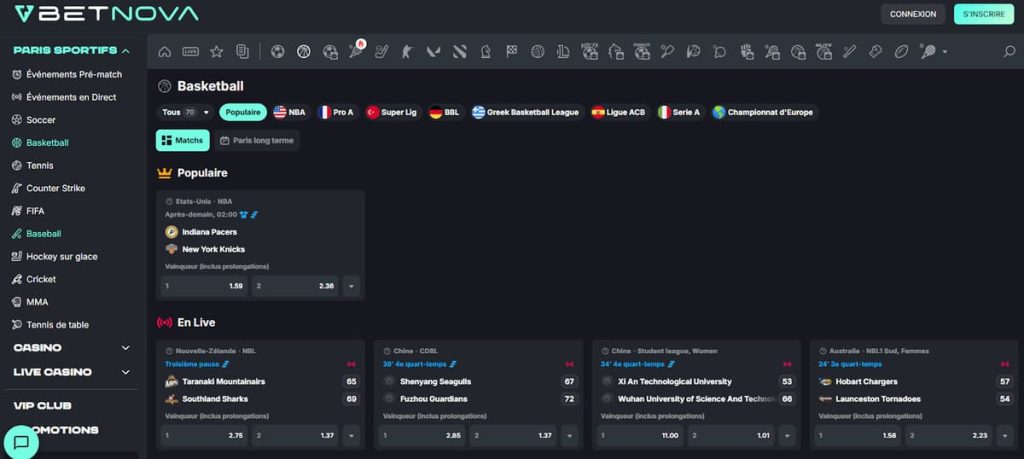 Betnova Casino paris sportifs